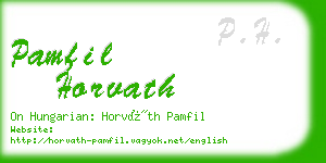 pamfil horvath business card